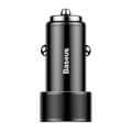 baseus universal car charger small screw with cable type c 34a black extra photo 1