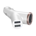 baseus universal car charger y type 2x usb cigarette lighter extended white extra photo 1