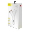 baseus universal car charger y type 2x usb cigarette lighter extended white extra photo 4