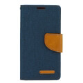canvas book flip case for apple iphone 11 2019 61 navy blue extra photo 1