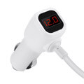 hoco lcd one pull three car charger z13 silver extra photo 1