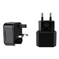 hoco travel charger universal convertel eu us uk au ac1 black extra photo 2