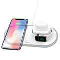 hoco wireless charger cw21 wisdom qi 3 in 1 mobile smartwatch airpods 2a 10w white extra photo 1