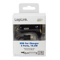 logilink pa0147 usb car charger 2 port with micro usb cable black extra photo 3