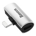 baseus adapter hf from working with apple lightning to 2x apple lightning silver black extra photo 1