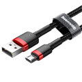 baseus cable cafule micro usb 24a 1m red black extra photo 1