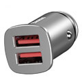 baseus square metal car charger dual qc30 30w max qc30 scp afc silver extra photo 1
