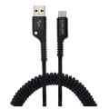 4smarts usb type c data cable spiralcord 1m black extra photo 1