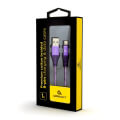 cablexpert cc usb2b amlm 1m pw premium cotton braided 8 pin charging cable purple white 1 m extra photo 1
