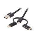 lanberg 3in1 cable usb am to micro bm lightningm usb cm 20 1m black extra photo 1