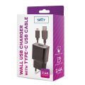 setty usb wall charger 24a black type c cable 1m black extra photo 2