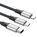 baseus rapid series type c 3 1 cable 12m for micro lightning type c silver black extra photo 2