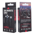 maxlife magnetic cable mxuc 02 3in1 fast charge 2a black extra photo 2