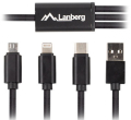 lanberg combo cable usb am micro bm lightningm usb cm 20 1m black extra photo 1