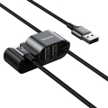 baseus special data cable for backseat usb to lightning dual usb 15m black extra photo 1