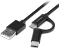 4smarts micro usb usb type c cable combocord 2m fabric black extra photo 1