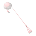 baseus let s go little reunion stretchable 3 in 1 micro lightning type c 3a 085m white pink extra photo 2