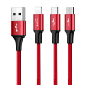 baseus rapid series 3 in 1 cable micro type c lightning 3a 12m red extra photo 3