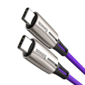 baseus water drop shaped lamp type c pd20 60w flash charge data cable 20v 3a 1m purple extra photo 1