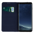 genuine leather flip case smart pro for xiaomi redmi note 8t navy blue extra photo 1