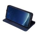 genuine leather flip case smart pro for samsung s20 navy blue extra photo 2