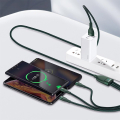 baseus flash series 3 in 1 fast charging cable usb to micro usb lightning type c 5a 18w 12m green extra photo 4