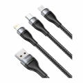 baseus flash series 3 in 1 fast charging cable usb to micro usb lightning type c 5a 18w 12m blac extra photo 1