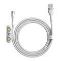 baseus zinc magnetic safe fast charging 5a data cable usb to micro usb lightning type c 1m white extra photo 2