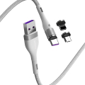 baseus zinc magnetic safe fast charging 5a data cable usb to micro usb lightning type c 1m white extra photo 6