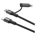 baseus twins 2 in 1 cable type c to type c 60w 3a lightning 18w 1m two flash charge black extra photo 1