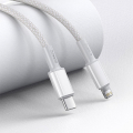 baseus high density braided fast charging data cable type c to lightning pd 20w 1m white extra photo 2