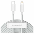 baseus simple wisdom data cable kit 2 pack type c to lightning pd 20w 5a 15m white extra photo 1