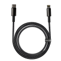 baseus tungsten gold fast charging data cable type c to lightning pd 20w 2m black extra photo 1