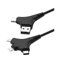 forever all in 1 cable usb usb c lightning usb c microusb 1 m 24a black extra photo 1