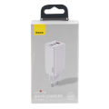 baseus gan2 pro quick charger 2c u 65w eu charging cable type c 100w 20v 5a 1m white extra photo 4