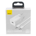 baseus super si quick charger 1c 20 watt cable type c to lightning 1m white extra photo 2