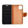 canvas book flip case for apple iphone 12 mini black extra photo 1