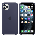 apple mwyw2 iphone 11 pro max silicone case midnight blue extra photo 1