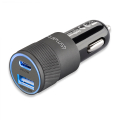4smarts car charger rapid 27w with quick charge pd and usb c to lightning cable 1m grey black extra photo 1