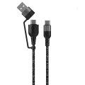 4smarts usb a and usb c to usb c cable combocord ca 15m fabric monochrome extra photo 1