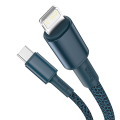 baseus braided fast charging data cable type c to lightning pd 20w 2m blue extra photo 1