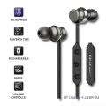 qoltec 50818 premium in ear headphones wireless bt with microphone magnetic black extra photo 1