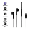 qoltec 50829 in ear type c headphones with microphone black extra photo 1