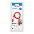 hama 200636 flexi slim charging data cable usb type c usb 20 075 m chilli peper extra photo 1