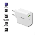 qoltec charger 42w 5 20v 24 3a usb type c pd usb white extra photo 2
