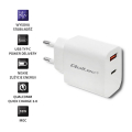 qoltec charger 18w 5 12v 15 3a usb type c pd usb qc 30 white extra photo 2