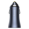 baseus golden contactor pro dual quick car charger usb type c 40w cable 5a grey extra photo 2