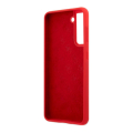 guess silicone case silicone metal logo script for samsung galaxy s21 5g g996 red extra photo 1