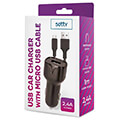 setty car charger 1x usb 24a black microusb cable 10 m extra photo 1