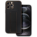 forcell leather case kickstand for iphone 12 pro max black extra photo 1